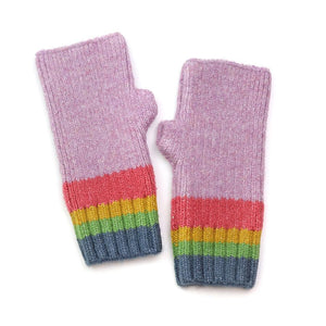 Lilac stripe edge wrist warmers