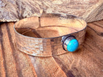 Hammered Silver Bracelet with Turquoise / Adjustable / Bohemian Jewellery / Ethnic Style / Rustic  / Boho / Gift for Her / Artisanal /