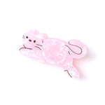 Pink Leaping Cat Hair Claw Clip