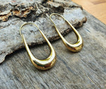 Solid Brass Minimalist Earrings / Geometric Chic Ear Weights Ethnic Boho Classic Bohemian Chic  Gypsy Spiral Hippie Festival Tribal style