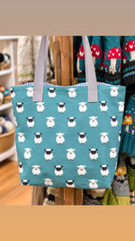 Sheep Print Canvas Tote Bag