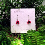Poppy Red Flower Drop Hook Earrings