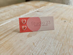 Stud Heart Earring Pair: Burgundy/Navy