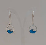 Handmade Wave Earrings: Blue