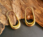 Solid Brass Minimalist Earrings / Geometric Chic Ear Weights Ethnic Boho Classic Bohemian Chic  Gypsy Spiral Hippie Festival Tribal style