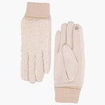 Winnie Cream Borg Fleece Gloves: One-size