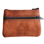 Small Leather Coin Purse: Tan