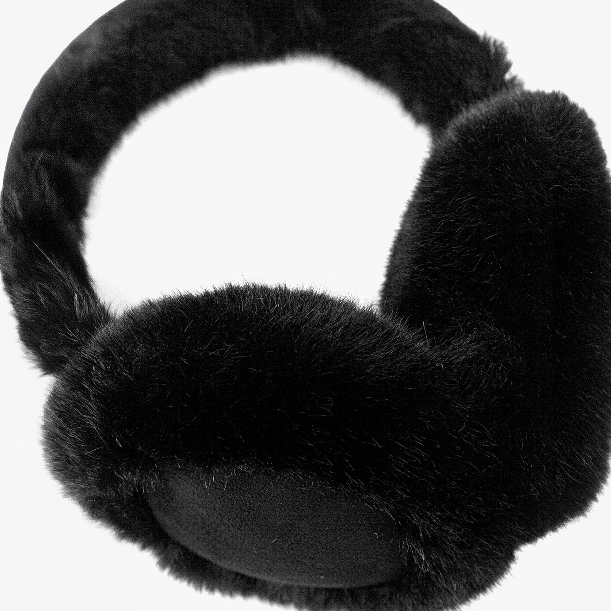 Ozzie Black Faux Fur Earmuffs: One-size
