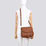 Vegan Leather Crossbody Bag # JNY3351S2526: BROWN