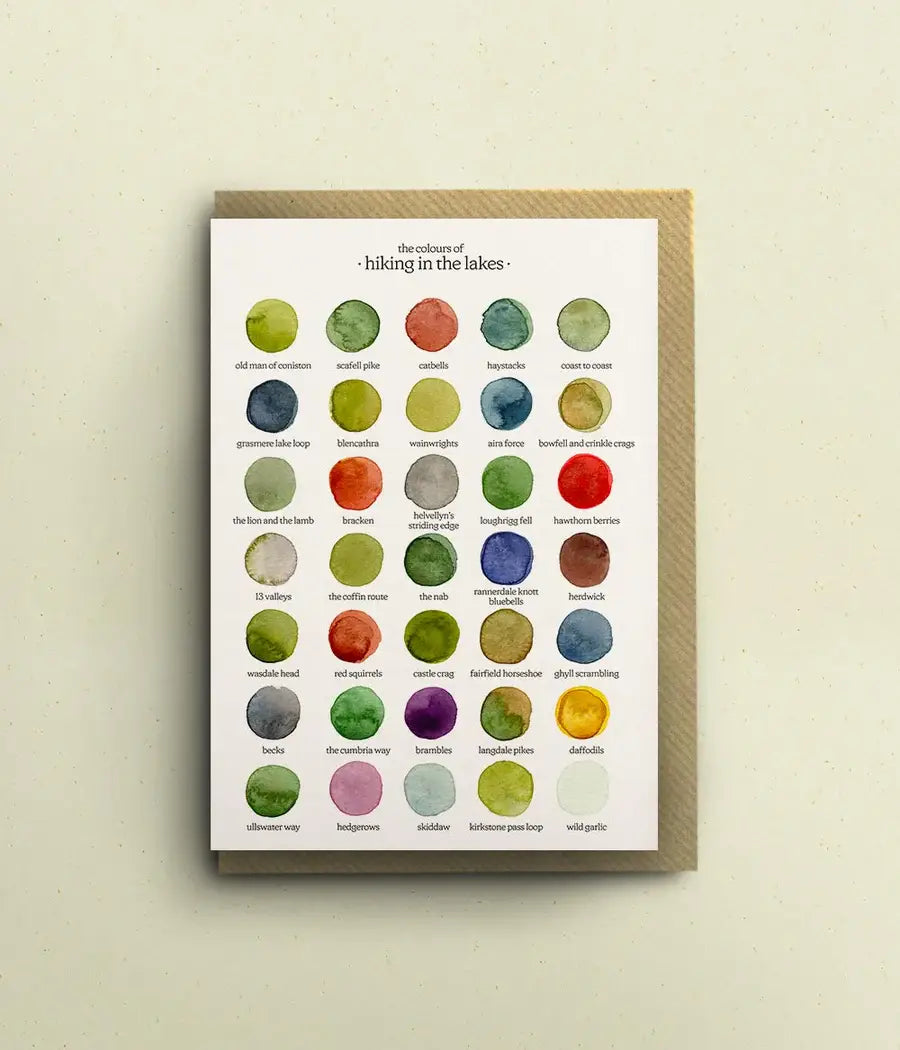 The Colours of Hiking in the Lakes Greetings Card