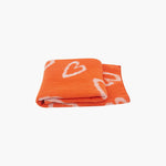 Zuri Cream/Orange Sketched hearts Heavyweight Scarf: One-size