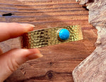 Hammered Brass Bracelet with Turquoise / Adjustable / Bohemian Jewellery / Ethnic Style / Rustic  / Boho / Gift for Her / Artisanal /