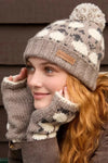 Sheep (Merino) Roll Back Bobble Beanie Mushroom