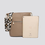 Faux Leather Crossbody Bag # 3320: NAVY