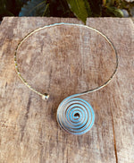 Silver Choker Ethnic Necklace / Rustic / Gypsy / Lightweight / Boho / Tribal / Hippie / Rustic / Vegan / Aztec