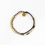 Monte Carlo Surf Bracelet, Beaded Bracelet, by Koh Surf: Black & Gold