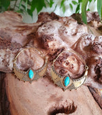 Golden Ethnic Turquoise Earrings Ethnic