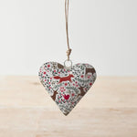 Woodland Animal Heart Hanger, 8cm