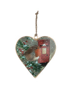 Hand-Painted Hanging Tin Heart Decoration