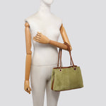 Vegan Suede 3-Compartments Tote Bag # 2716: SAND