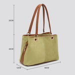 Vegan Suede 3-Compartments Tote Bag # 2716: SAND