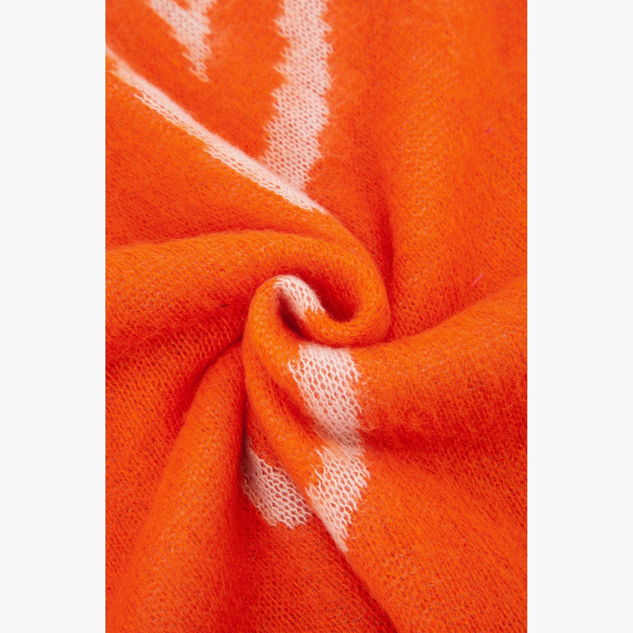 Zuri Cream/Orange Sketched hearts Heavyweight Scarf: One-size