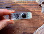 Hammered Silver Bracelet with Black Onyx / Adjustable / Bohemian Jewellery / Ethnic Style / Rustic  / Boho / Gift for Her / Artisanal /