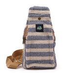 Natural Cotton Cross-Body Bags: Grey & White