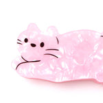 Pink Leaping Cat Hair Claw Clip