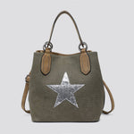 2290 Canvas Star Tote Bag: BLACK