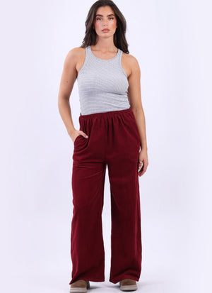 Straight Leg Cotton Corduroy Pants