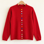 Pretty Velvet Button Cardigan