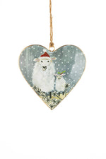 Hand-Painted Hanging Tin Heart Decoration