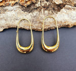 Solid Brass Minimalist Earrings / Geometric Chic Ear Weights Ethnic Boho Classic Bohemian Chic  Gypsy Spiral Hippie Festival Tribal style