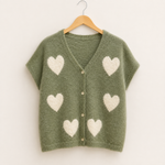 Soft Heart Button-Front Cardigan