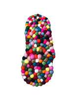 Felt Pom Pom Round Multicolour Coasters Handmade 10 cm
