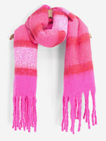 Blair Heavyweight Scarf - Fuchsia, Colour Block Stripe: One-size