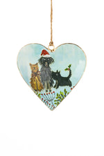 Hand-Painted Hanging Tin Heart Decoration