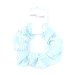 Regular - Daisy Print Striped Scrunchie. Dia.9cm