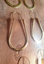 Boho Long Drop Golden Hoop Earrings / Flat Hoops / Ethnic Boho Classic XL Bohemian Chic Gypsy Spiral Hippie Tribal Hiphop style: 3.5cm