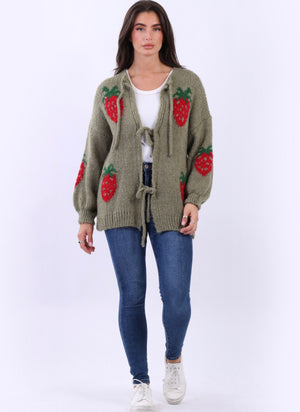 Strawberry Print Cardigan