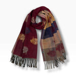 Doodle Sheep Print: Burgundy