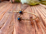 Lapis Lazuli Flower Boho Brass Bracelet