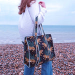 Reversible Cheetah Print Quilted Cotton Tote Bag