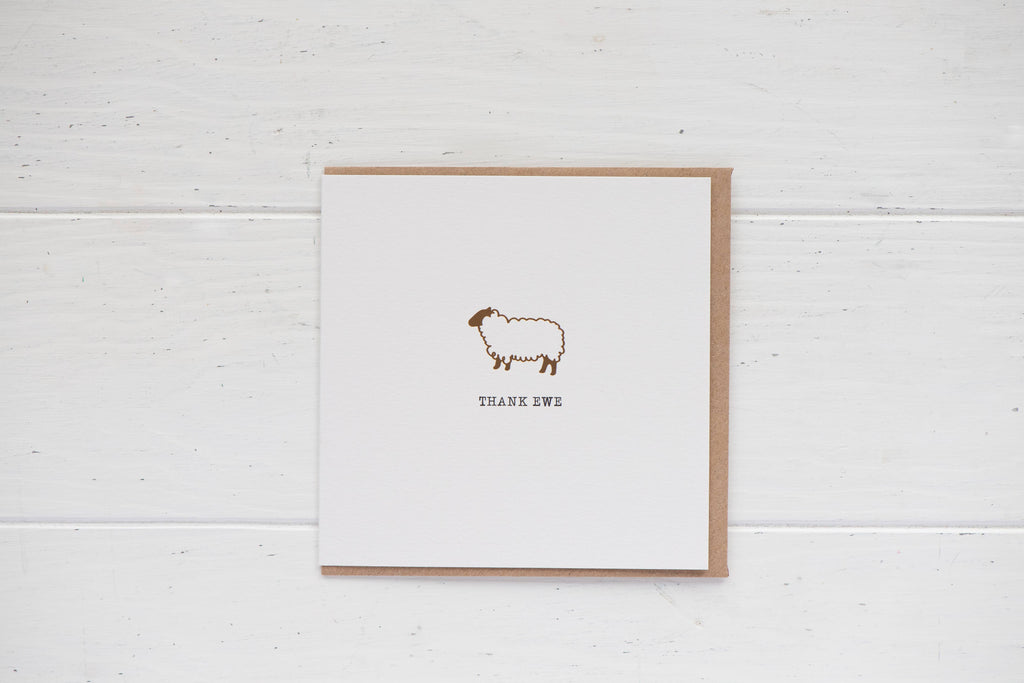 Hey Ewe Cards -selection of quirky sheep pun cards: THANK EWE