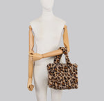 🐆 Leopard Print Faux Fur Tote Bag