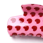 Pink & Red Heart Hair Claw Clip