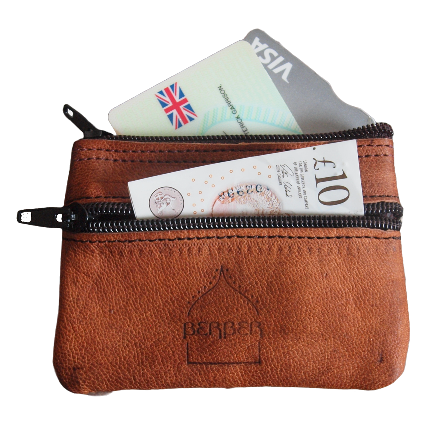 Small Leather Coin Purse: Tan