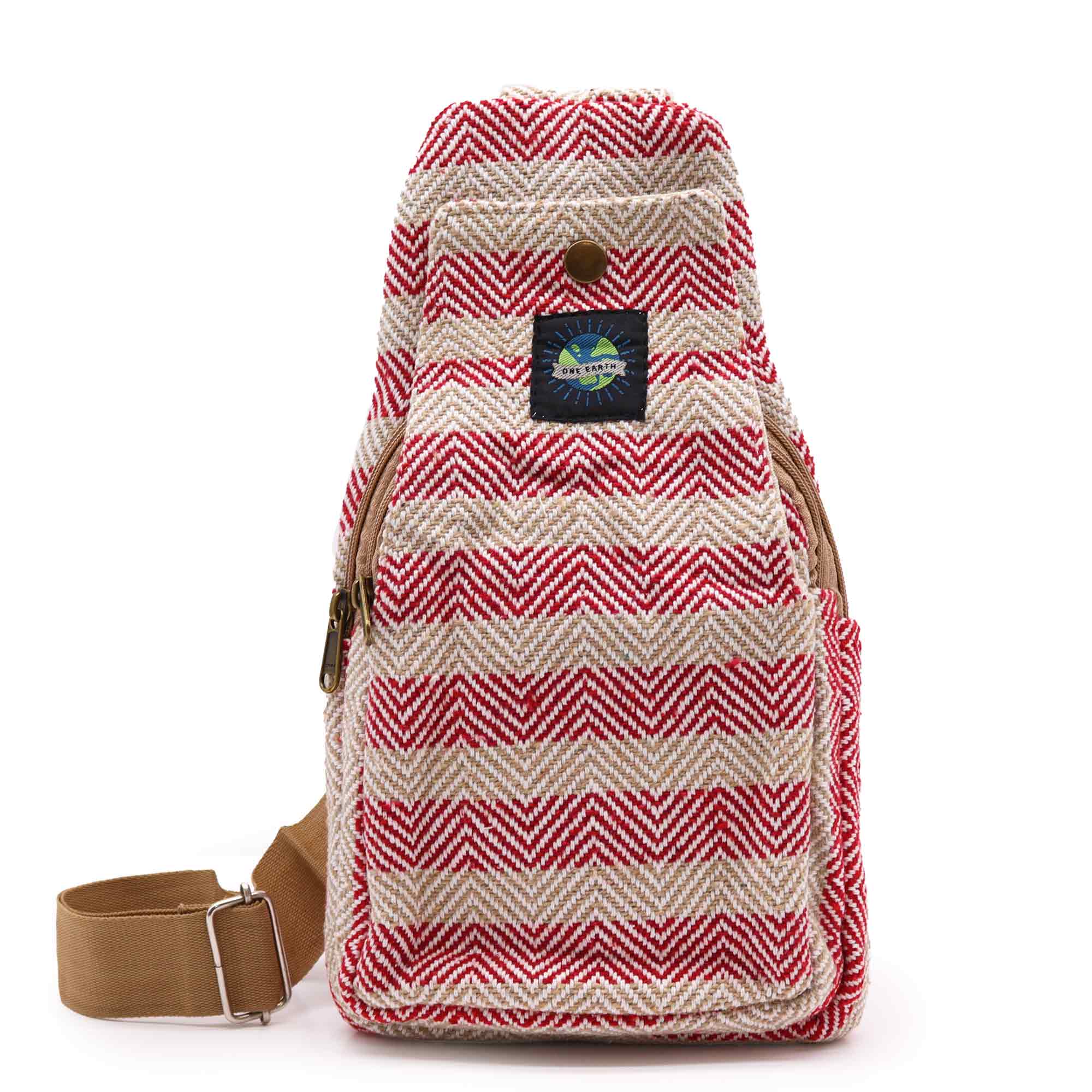 Natural Cotton Cross-Body Bags: Grey & White
