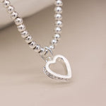 Silver plated crystal edged heart bracelet